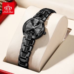 Wristwatches Original Certified Brand Women's watches Diamond Dial Quartz Watch Fashion Stainless Steel Quartz Watch Waterproof Calendar 230822