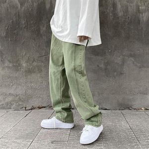 Мужские джинсы фиолетовые зеленые мужчины свободны стильные штаны Хип -хоп одежда больших размеров xxxl 4xl 5xl Осень зима весна252W