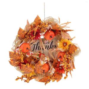 Обои на обои Хэллоуин украшения тыква венок для подвесной двери День Благодарения Осенний пластиковый фестиваль