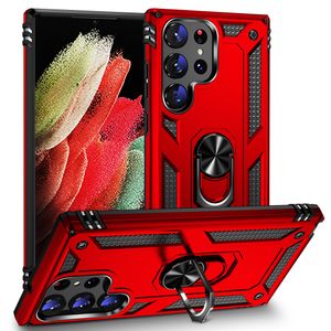 Кольцевая подставка Armor Chace Case Magnetic Mount Case Case Shock-Roof-защищенная задняя крышка для iPhone 11 12 13 14 15 Pro Max для Samsung S23 S22 S21 Note20 Series