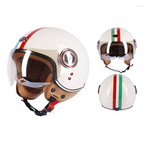 Motorcykelhjälmar Beon Vintage Jet Ruby Hjälm Skydd Gear 3/4HALF Öppna Face Capacete B110B