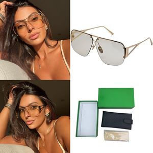 Óculos de sol de grife vintage para mulheres 1065 meia armação lentes marrons transparentes uv400 lentes protetoras óculos retrô moda design de borboleta quente vêm com caixa original