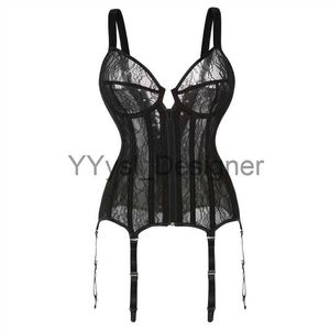 Сексуальное корсетное нижнее белье Bustier Top Women Plus Size Shoop Up Gothic Lace Up Corset Greate Belce Strap Corselet Black S-2XL X0823