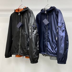 A última jaqueta masculina da primavera e outono de moda de dupla face desgaste Windbreaker US Tamanho Jaqueta de Designer de Luxúria