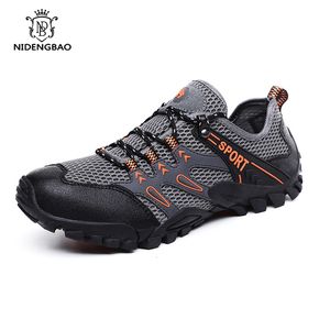 Safety Shoes Summer Men Hiking Lace Up Sport Mesh Outdoor Sneakers Climbing Man Trekking Footwear 230822