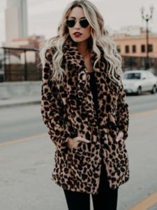 Womens Fur Faux Women Winter Coats Vintage Leopard Kvinna Löst varmt Casual Street Lady Animal Print Thick Outwears 230822