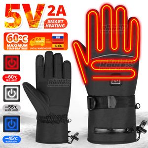 Five Fingers Gloves Heated Thermal Women Men USB Electric Heating Skiing Motorcycle Waterresistant Warm Cycling Winter 230823