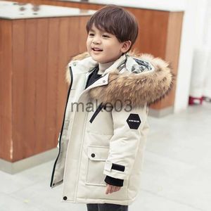 Płaszcz w dół dzieci zima kurtka chłopak maluch dziewczyn ubrania gęste ciepły płaszcz z kapturem dzieci Parka Spring Teen Odzież Snowsuit J230823