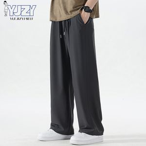 Men S Tracksuits Men Ice Silk Casual Pants Summer Streetwear Hip Hop Fashion Korean Y2K Autumn Oversize Harajuku Straight Byxor 230823