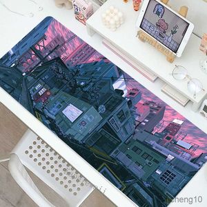 Mouse Pads Wrist Pixel City Art Computer Mouse Pad Gaming MousePad Large Mouse Pad 30x80cm Carpet PC Desk Mat Keyboard Desk Mat R230823