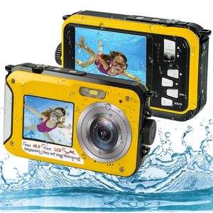 Погодные камеры подводной камеры Двойные экраны HD 2 7K 48MP Digital Waterpronation Anti -Shake Outdoor Video Recorder для сноркелинга Camping 230823