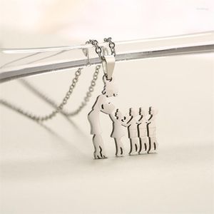 Chains Mother Son Daughter Stainless Steel Necklace Children Pendant Jewelry Mother's Day Fashion