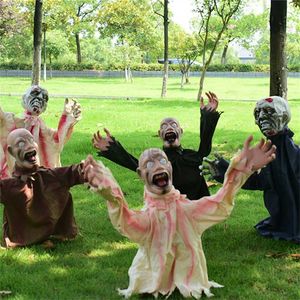 Other Festive Party Supplies Scary Doll Horror Decor Halloween Decoration To Insert Large Swing Ghost New Voice Control Decoration Ground Plug-in Scary Props L0823