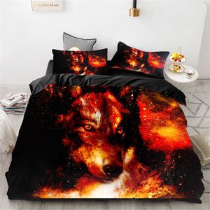 Bedding sets Animal Wolf Lion Tiger Leopard Quilt Full Size Duvet Cover Bedding Set Bedspread For Child 200x200 240x220