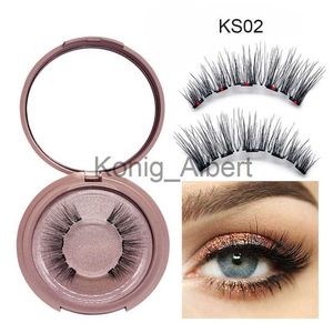 False Eyelashes NEW 3D Dual Magnetic False Eyelashes On Magnets Natural Lashes Extension Tools Reusable Fake Eye Lashe Glue-free Beauty Makeup x0823