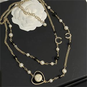 sweater chain Pendant Necklaces For Lady Women ccity brand jewelry designer luxury C logo autumn and winter Choker pearl long-chain 3656