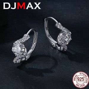Ear Cuff 2023 DJMAX 1CT Hoop Earrings for Women Original 925 Sterling Silver Mutiple Styles Lady S Diamond Buckle 230822