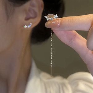 Stullo Tendenza alla moda filo filo filo catena calibro perle a stella perle a cuore pendenti per farli calare orecchini da donna orecchi appesi dritti gioielli 230823