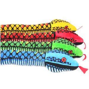 Plush Dolls Children zabawki kolor kolorów wąż węża dzieci nadziewane świąteczne prezent zło ​​230823