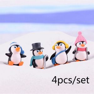 Decorative Objects Figurines 4pcsset DIY Crafts Mini Winter Miniature Figurine Christmas Figures For Fairy Garden Gnomes Moss Terrariums Decoration 230822