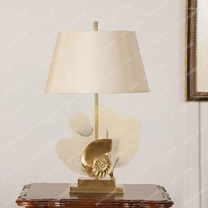 Table Lamps Country Conch Copper Lamp Living Room Study Hallway Bedroom Bedside Decoration