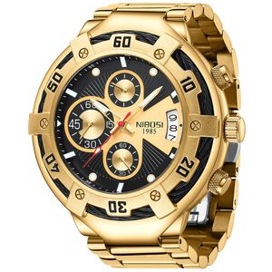 Wristwatches Nibosi Big Sport Watch للرجال مقاوم للماء أزياء مضيئة كرونوغراف الصلب غير القابل للصدأ الكوارتز رجال Wristwatch Relogio Maschulino 230822