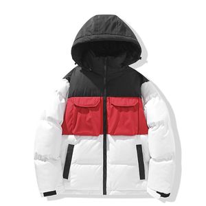 Ned Cotton Jacket For Men's Winter Outdoors Coat Par Lossa Wild Color Matching Cotton Padded Jacket vadderade brödkläder med hoodie