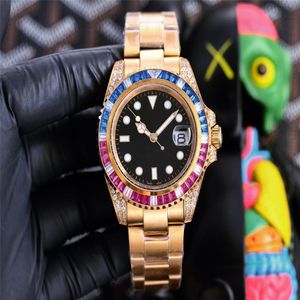 Mens Brand Watches Rose Gold Diamond Watch Movimento automatico in acciaio inossidabile Filla pieghevole Montre de Luxe189D