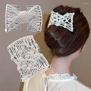Bandanas Exquisite Pearl Hair Clip Comb Fashion Hairstyling Twist Hairpin Hairgrip Women Personality Accessoris Headwear Jewelry