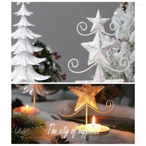 Titolari di candele Titolo di Natale Sparkling Tree Elk Candlestick Christmas con base rotonda stabile