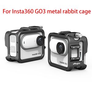 Andra kameraprodukter för Insta360 Go3 Metal Rabbit Cage med dubbel kall sko skyddsramtillbehör 230823