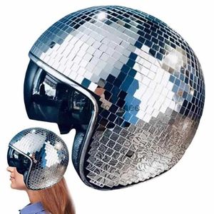 Disco Mirror Hat Disco With Retractable Sunshade Unique Glitter Mirror Glass Disco Ball Costume Headgear For Bar DJ Club Party HKD230823