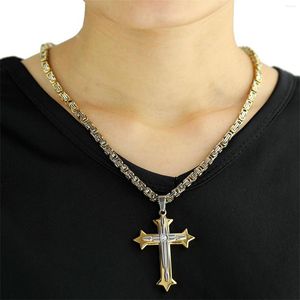 Chains Titanium Steel Cross Pendant Necklace For Women Men Smooth Surface Easy Wear Necklaces One Piece Stainless