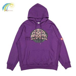 Moletons masculinos moletons do hiphop solto caxato roxo CE Capuz Homens Mulher 2022fw Pullover casual casual Splicing Cav