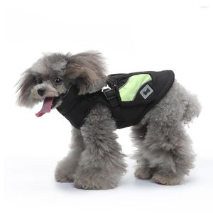 Fermuarlı kış evcil hayvan rüzgar geçirmez ceket kablo demeti ile köpek kıyafetleri küçük orta köpekler için sıcak kalınlaş