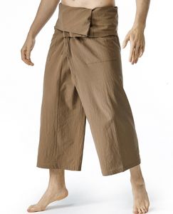 Herrbyxor sommar dagligen thailändsk fiskare linne Men's Loose Yoga Pirate Harem Baggy Hosen Homewear Quickdrry Byxor 230822