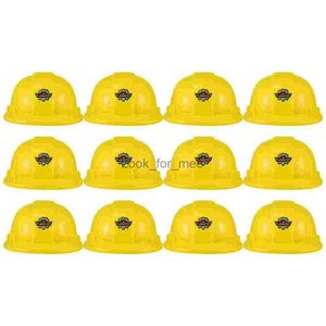 12 PCS Tool Hat Hat Kids Plástico Brincadeiras Construção Hards Supplias de festa Toys Toy Toys Engenharia Durável Veículo HKD230823