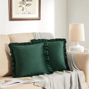 Pillow Inyahome Pack Of 2 Decorative Ruffle Velvet Cover For Couch Pillowcase 50x50cm 45x45cm 30x50cm Home Decor