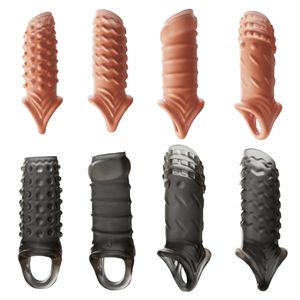 Cockrings Male Crystal Penis Sleeve Extender Cock Ring Adult Game Sex Toys for Men Dick Enlargement Delay Ejaculation Cage Gay 230824