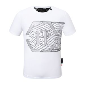 Plein björn t shirt mens designer tshirts märke kläds strass pp skallar män t-shirt rund hals ss skalle hip hop tshirt topp tees 16593