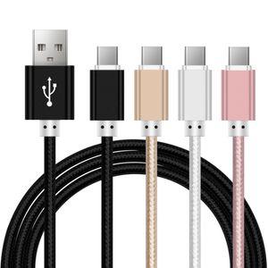 1m 1.5m 2m 3m 25cm Cabo Micro USB Trançado Tipo C Cabos de Carregador de Sincronização de Dados Carregamento Rápido para Samsung LG Sony