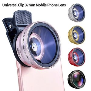 Universal Professional 2 IN 1 Clip 37mm 0.45x 49uv Wide Angle Macro HD Fisheye Lens Kit Mobile Phone Camera Lenses Cell Phone Photograph Accessories