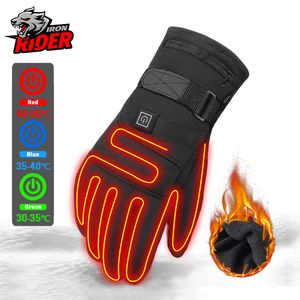 Fünf Finger Handschuhe Herobiker Motorrad wasserdichte beheizte Guantes Moto Touchscreen Batterieantrieb Motorrad Reiten Reiten Winter 230823