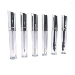 Storage Bottles 5 Ml/g Custom Lip Gloss/Mascara/Eyeliner Silver Inclined Cap Tubes 25 Pieces Circle Gloss Empty Cosmetic