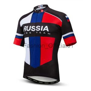 プロチームロシアメンサイクリングジャージ半袖夏のバイクウェアMTB服ROPA MAILLOT CICLISMOシャツウェアバイクトップX0824