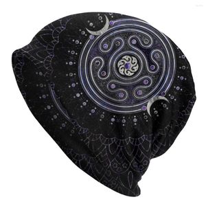 Berets Triple Moon Bogini Hecate Wheel Bluchy Beanie Skullies czapkę dla dorosłych goty