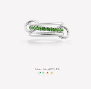 Spinelli Kilcollin Vega Petunia Chrome Diopside Anelli in argento personalizzati Libra marchio Marigold logo designer Nuovo in alta gioielleria di lusso gioielli firmati con diamanti gialli