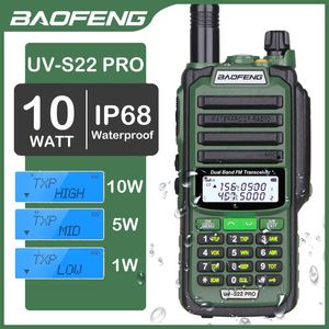 Walkie Talkie 2023 Baofeng UV S22 Pro Waterproof IP68 Type c Charger Powerful UHF VHF Long Range Ham CB Radio Upgrade UV 9R Plus 230823
