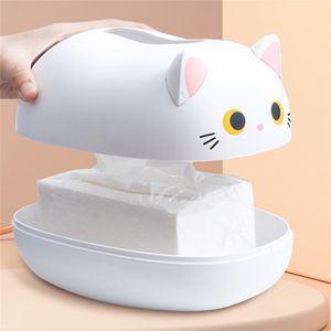 Multifunction Tissue Box Kitchen Napkin Storage Box Wc Paper Container Desktop Toilet Paper Holder Cute Cat Style Decorate