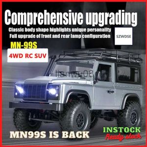 Elektrisches/RC-Auto MN99S 4WD RC-Auto Neue verbesserte Version Rock Crawler Defender im Maßstab 112 Elektrisches klassisches Modell RC mit LED-Leuchten Spielzeug für Kinder L2403